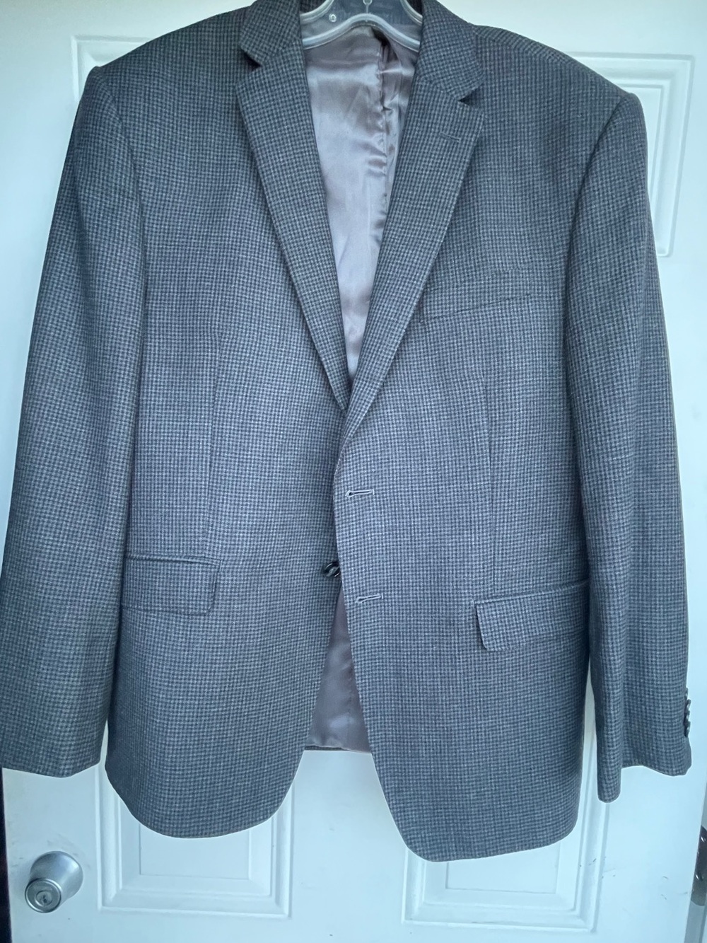 Calvin Klein 100% Wool Grey Check Blazer – 40S